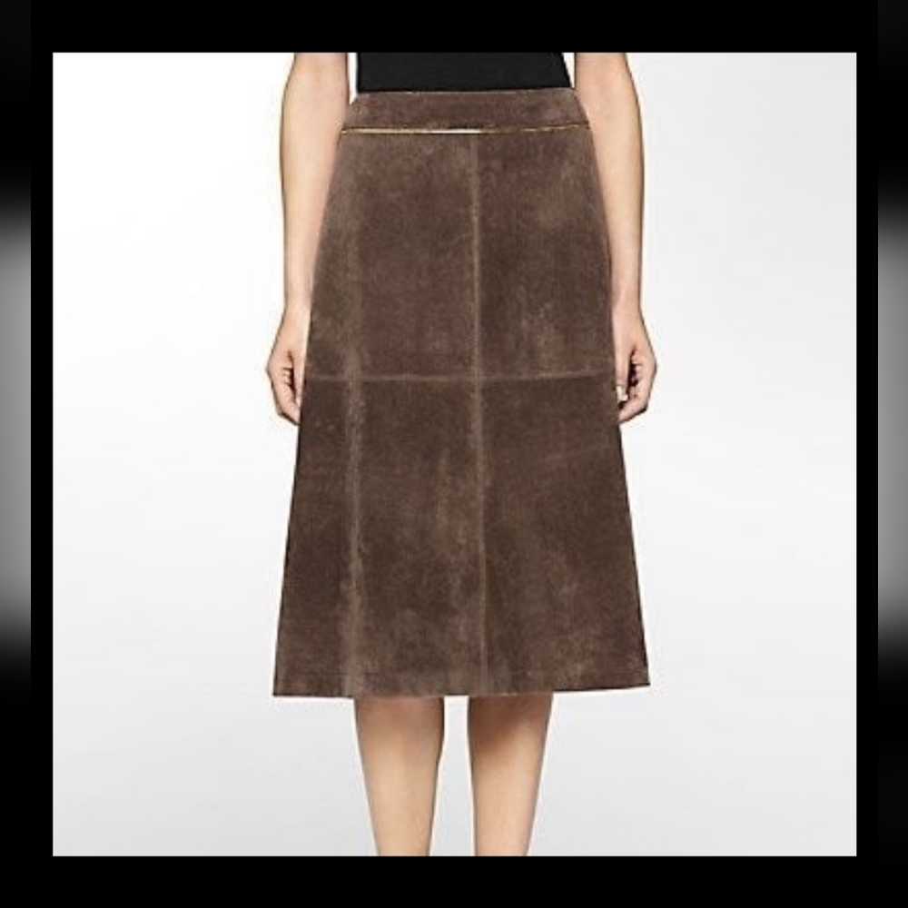 Calvin Klein Brown A-Line Skirt